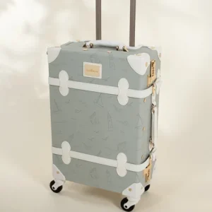 Vegan Leather CarryOn Suitcase Ocean