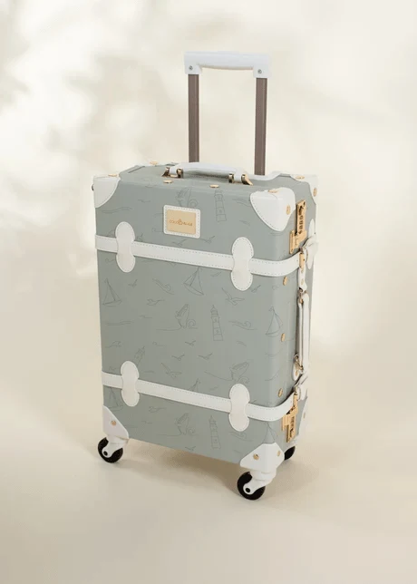 Vegan Leather CarryOn Suitcase Ocean