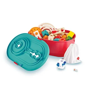 Exclusive Hape Quadrilla Stack Track Bucket Set