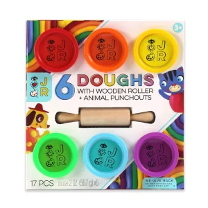 Bright Stripes JR 6 Doughs + Wooden Roller