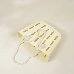 Coco Village EVA Waterproof Beach Bag With Cotton Handle Rope - Cream