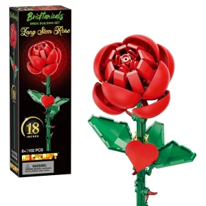Hot Bricktanicals For Brick Lovers Red Rose - 102 Pieces