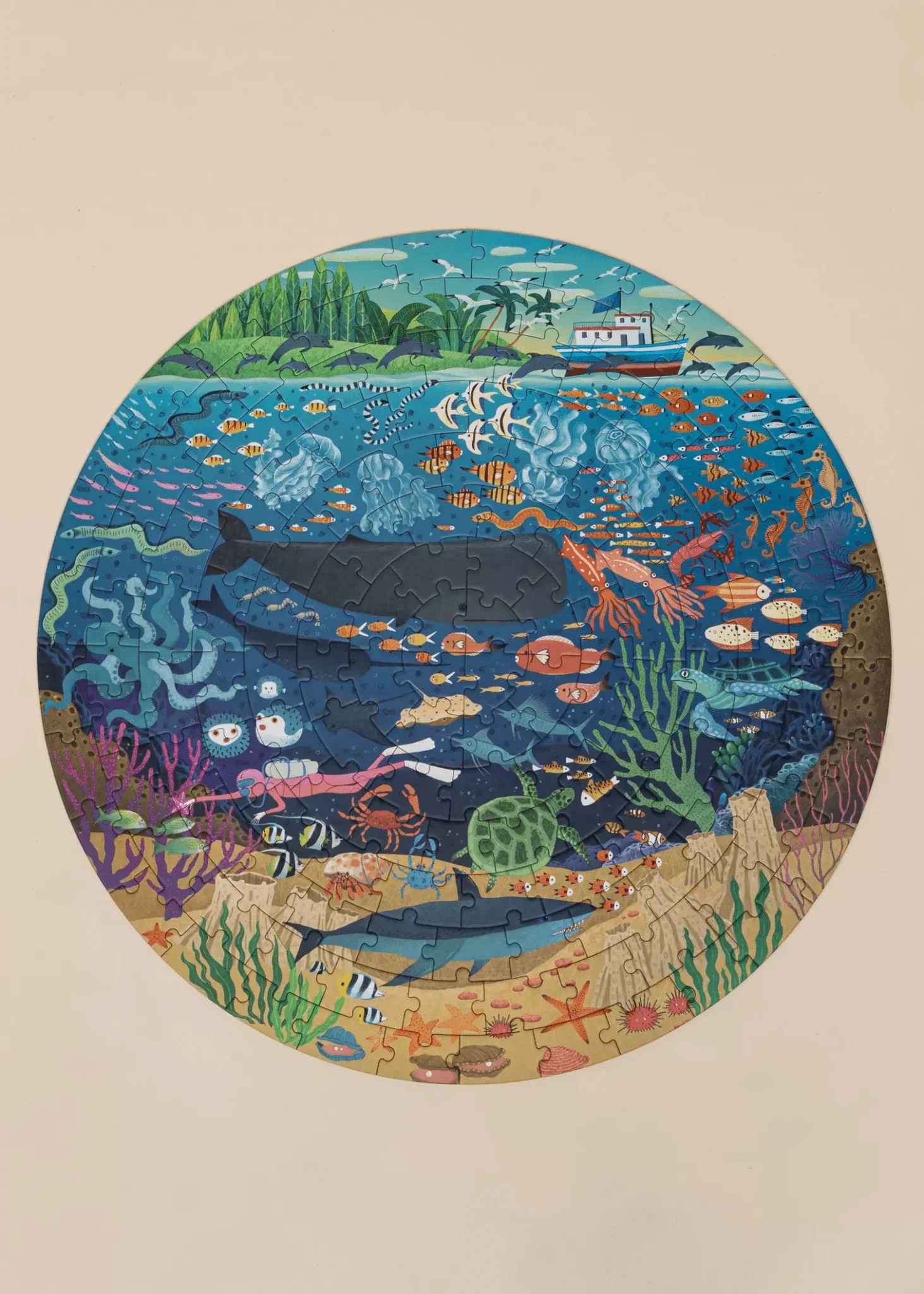 Coco Village Round Puzzle - Ocean Exploration - 150pcs - Image 2